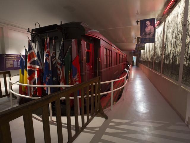 Der Museums-Waggon des Memorials in Compiègne, Nordfrankreich. Copyright: CRTC Hauts-de-France - Ludovic Leleu