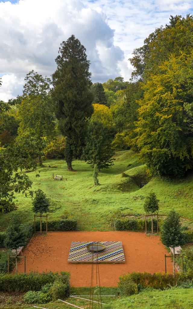 Luftaufnahme marokkanischer Garten des Friedens in Craonne, Nordfrankreich. Copyright: Art & Jardins Hauts de France - Yann Monel