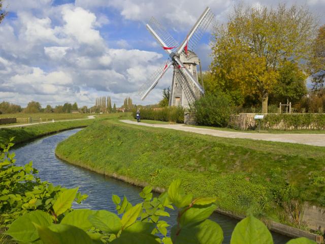 Blick auf die Landschaft um Saint-Omer, das Marschland Audomarois. Copyright: CRTC Hauts-de-France - Anne-Sophie FLAMENT