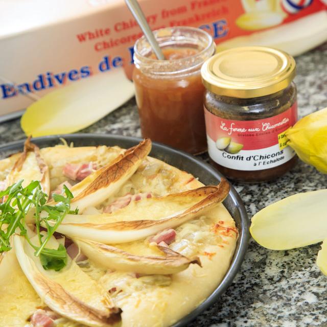 Achiet-le-Petit, Tarte aux endives de pleine terre et confit d'endive ©CRTC Hauts-de-France - Anne-Sophie Flament