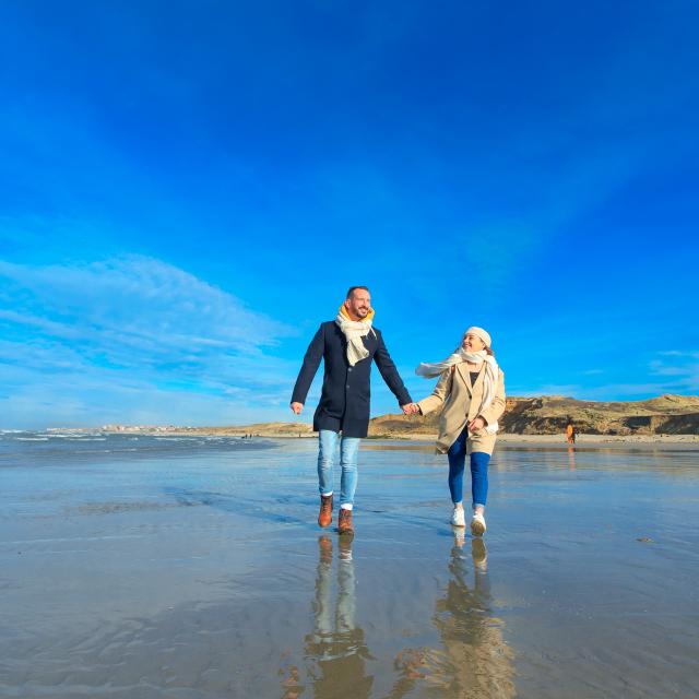 Wimereux Couple A La Pointe Aux Oies En Hiver Web